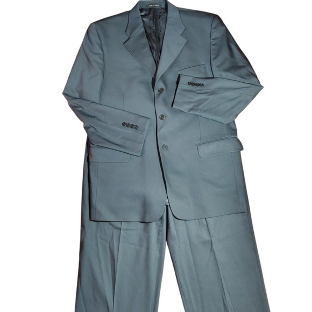 Roberto‎ Villini Italy Mens Suit Dark Gray Wool Blend Jacket Pants 36/38 office